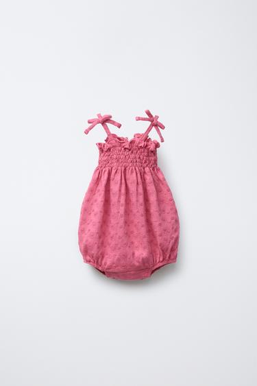 EMBROIDERED FLORAL BODYSUIT - Pink by Zara - Image 0