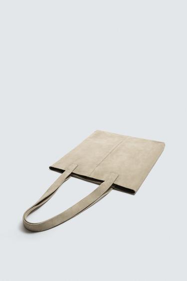 SAC SHOPPER EN CUIR - Marron sable de Zara - Image 1
