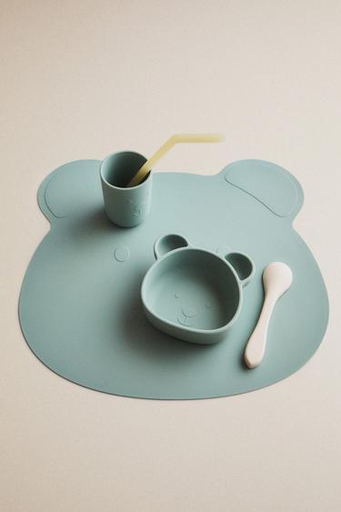 KIDS' BEAR SILICONE PLACEMAT — Blue 1
