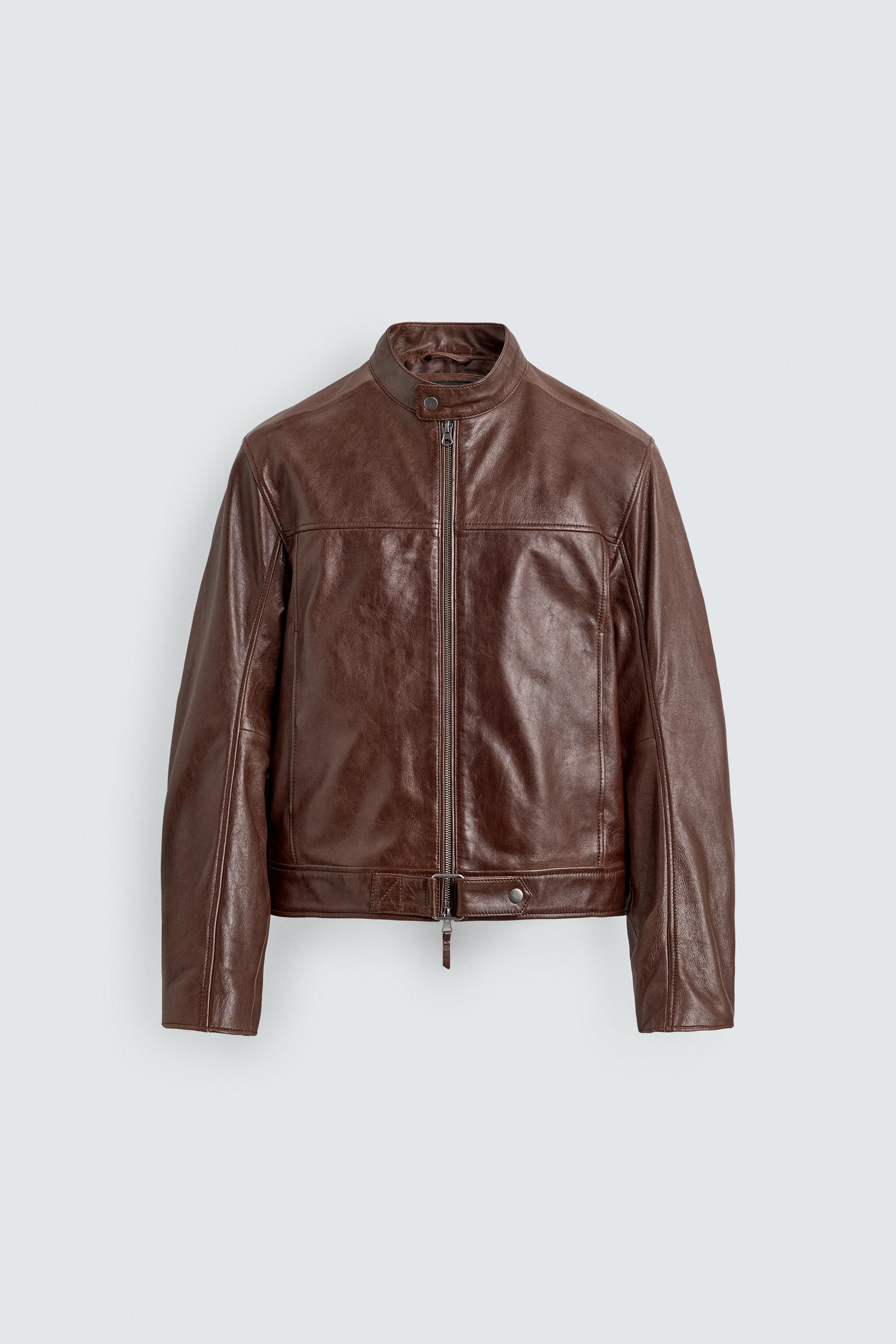 CROPPED FIT LEATHER JACKET