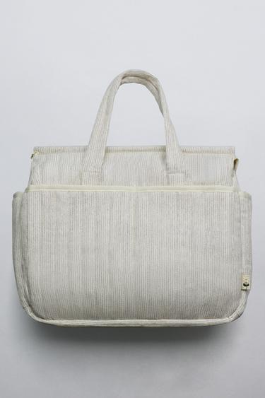LOT SAC À LANGER À RAYURES - Blanc écru de Zara