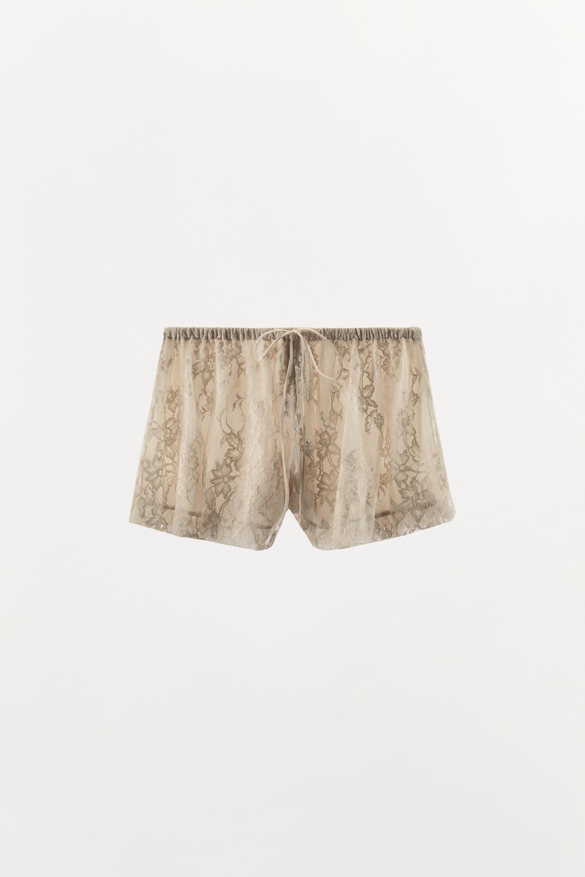 Женские шорты Zara LACE BLOOMER SHORTS — фото 12