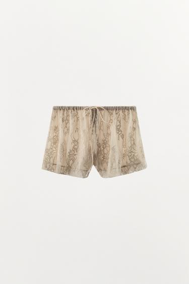 SHORT BOUFFANT EN DENTELLE - Écru de Zara - Image 11