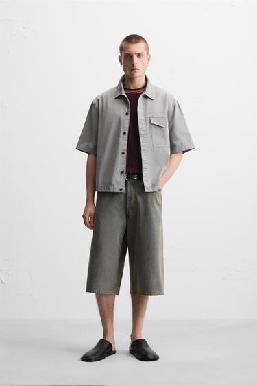 OVERSHIRT MIT TASCHE IN VERWASCHENER OPTIK - Grau von Zara - Bild 0