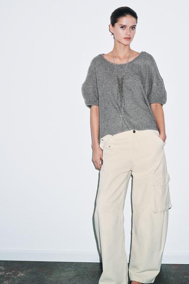 Zara CARGO PANTALONE ZW COLLECTION – Ekru