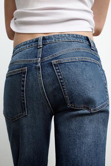 TRF BOOTCUT LOW-RISE JEANS - Navy blue by Zara