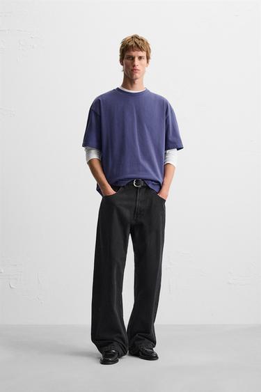BASIC HEAVYWEIGHT T-SHIRT - Violet by Zara