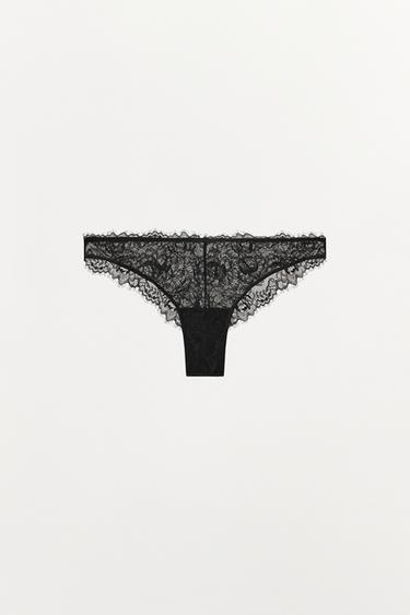 LACE BRIEFS - Black by Zara