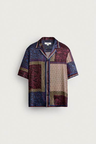 Zara LIMITED EDITION COMBINED PRINT FLOWY SHIRT - Printed