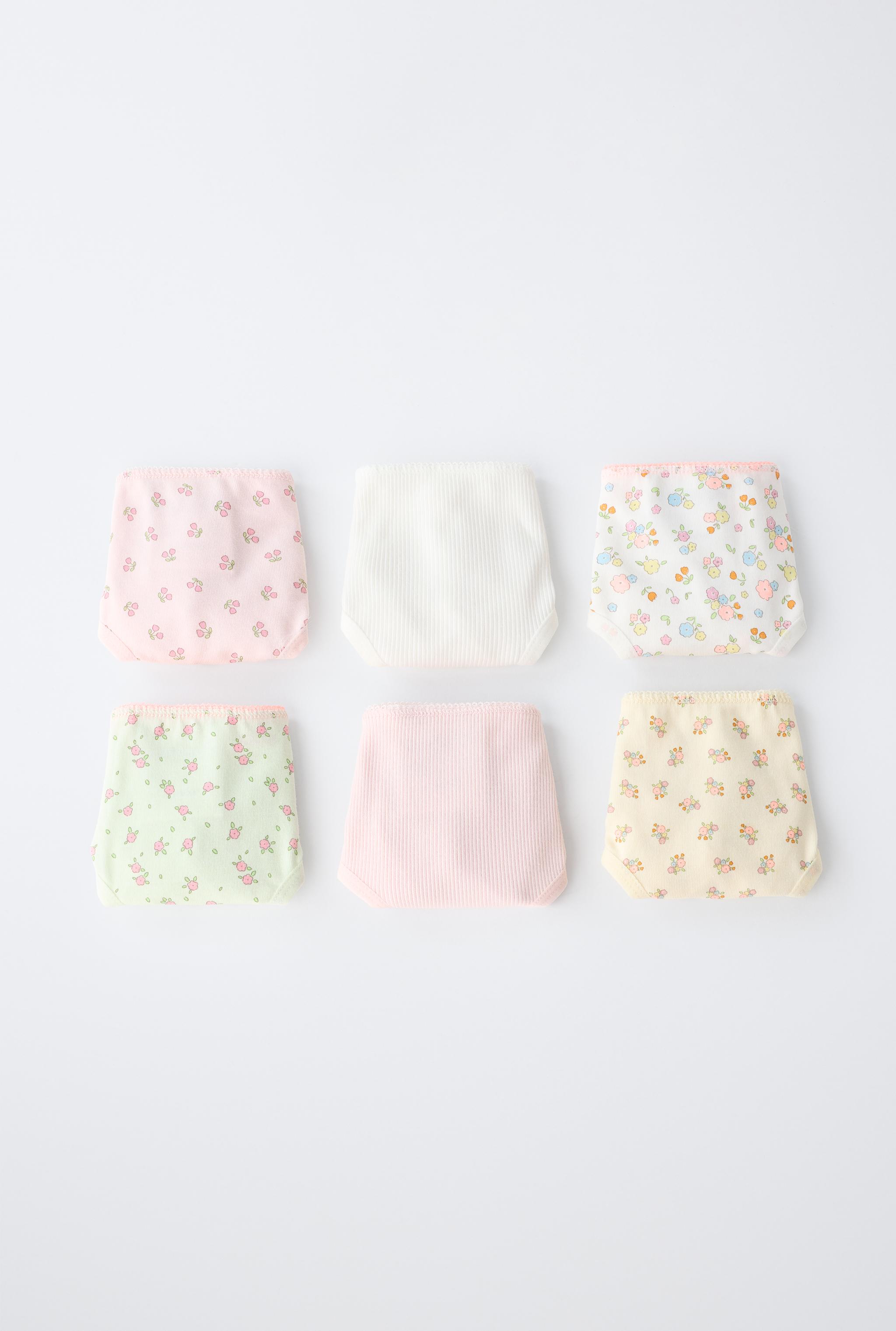 1 1/2-6 ANS / LOT DE SIX CULOTTES À FLEURS
