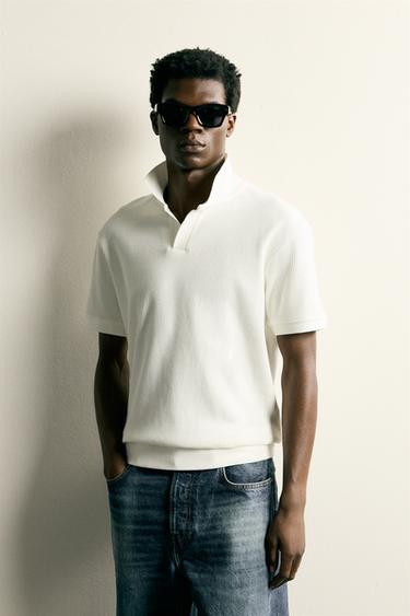 POLO ESTRUCTURA VERTICAL - Blanco roto de Zara