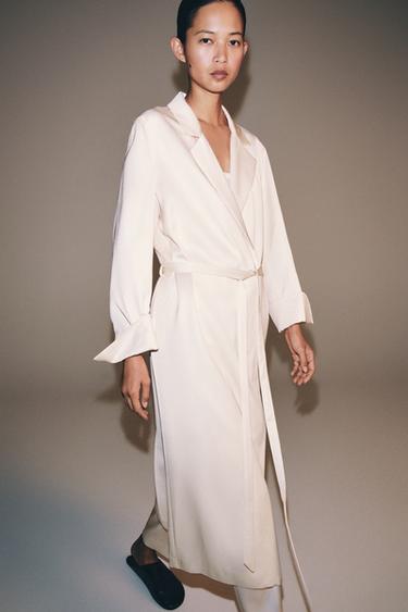 ZW COLLECTION BELTED COAT - Ecru by Zara