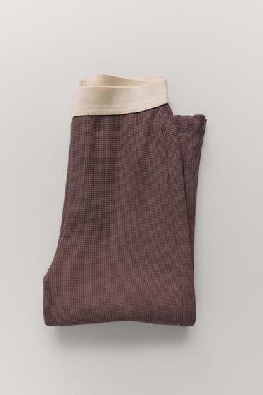 6-14 AÑOS/ PIJAMA WAFFLE TEXTO BORDADO - Berenjena de Zara