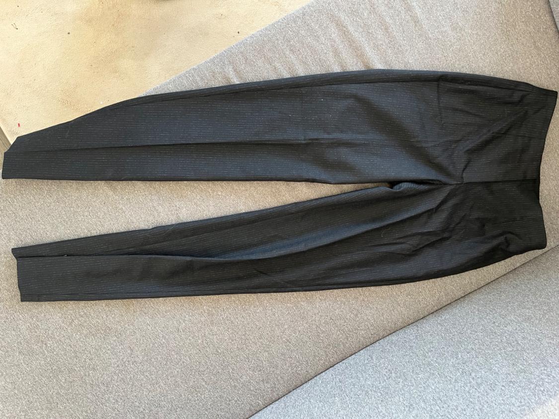 STRIPED WOOL BLEND TROUSERS