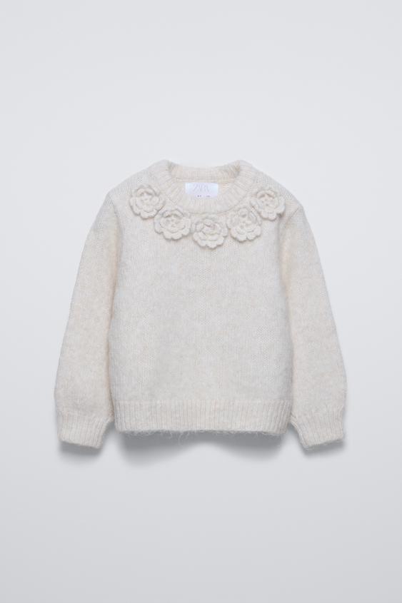 ニット フラワー セーター - エクリュ | ZARA Japan / 日本