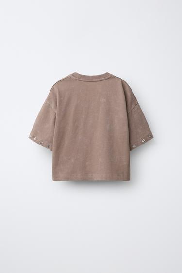 T-SHIRT ÉTOILES BRILLANTES - Marron de Zara - Image 1