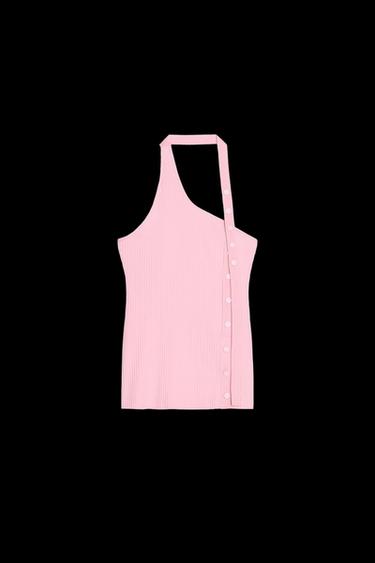 ASYMMETRIC RIBBED TOP - Pink by Zara - Image 0