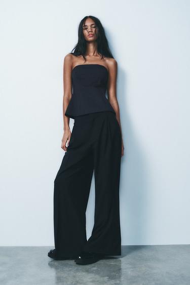 STRAPLESS TOP - Blue by Zara