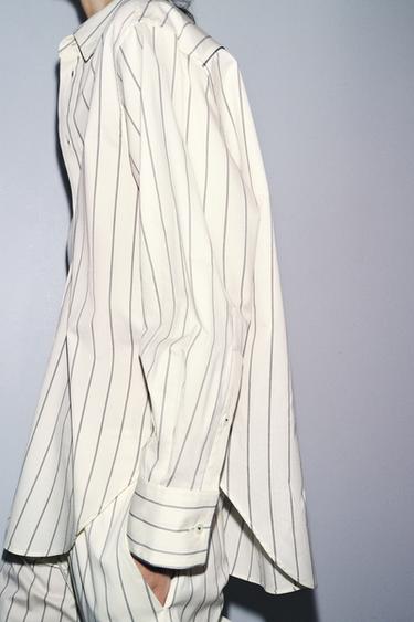 STRIPED OVERSIZE SHIRT ZW COLLECTION - White by Zara
