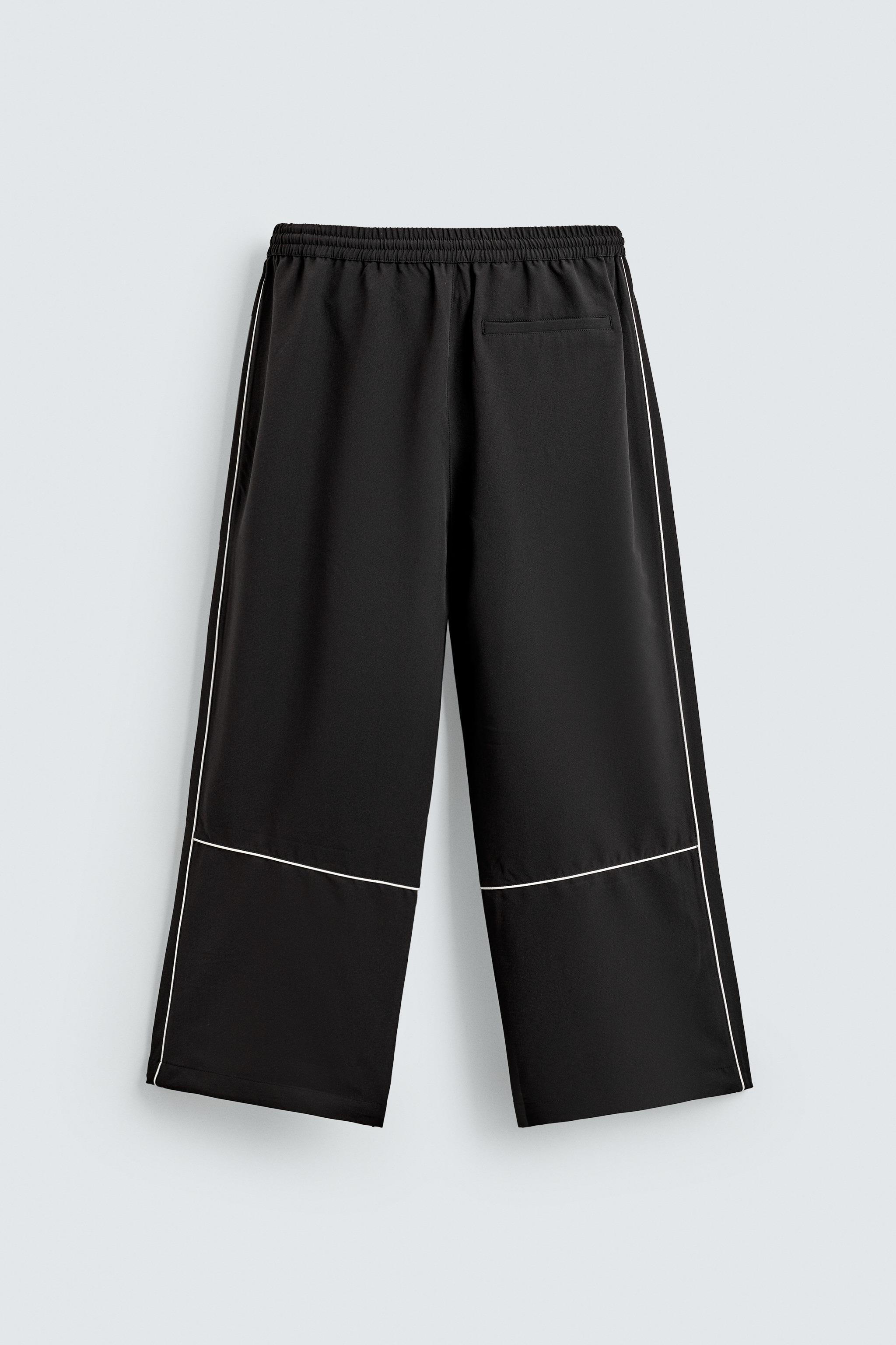 コントラストトリム付きテクニカルパンツ - ブラック | ZARA Japan / 日本