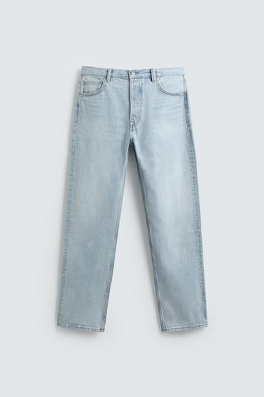Zara STRAIGHT FIT JEANS - Light blue