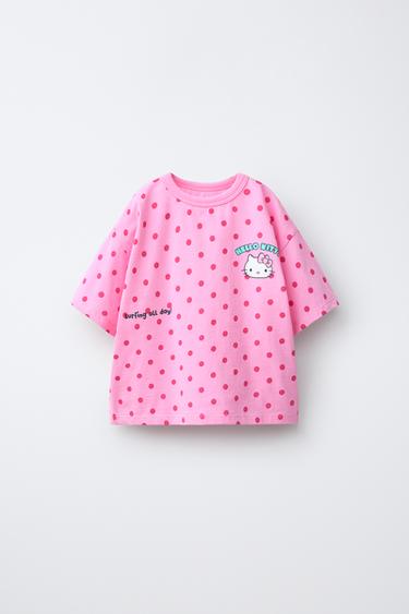 HELLO KITTY © SANRIO POLKA DOT SURF T-SHIRT - Pink by Zara - Image 0