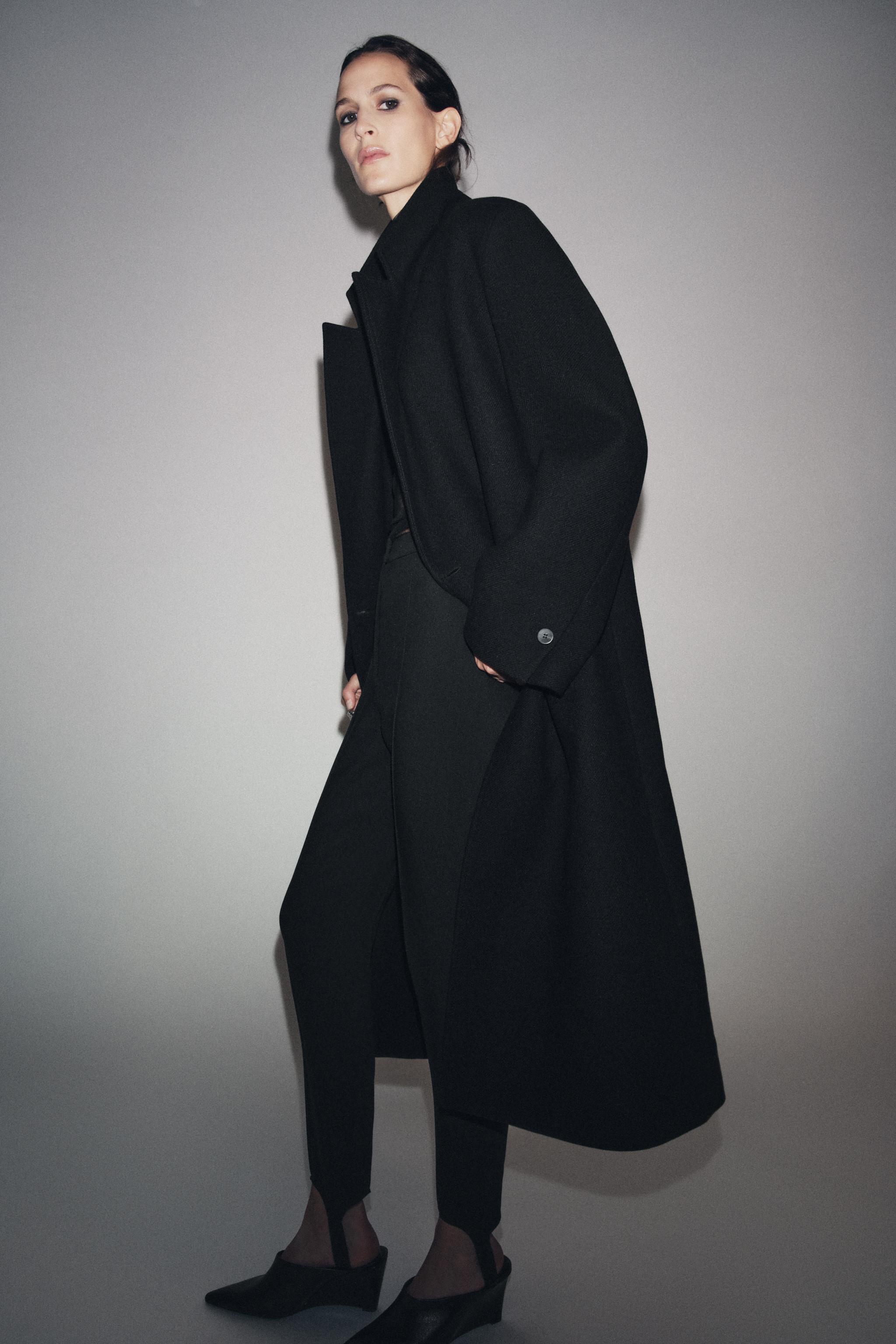 ZW COLLECTION ウールブレンドコート - ブラック | ZARA Japan / 日本