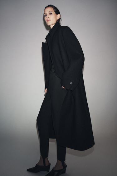 מעיל תערובת צמר ZW COLLECTION - שחור של Zara - תמונה 0