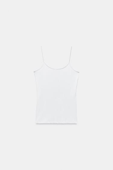 FINE STRAP POLYAMIDE T-SHIRT - White by Zara - Image 6