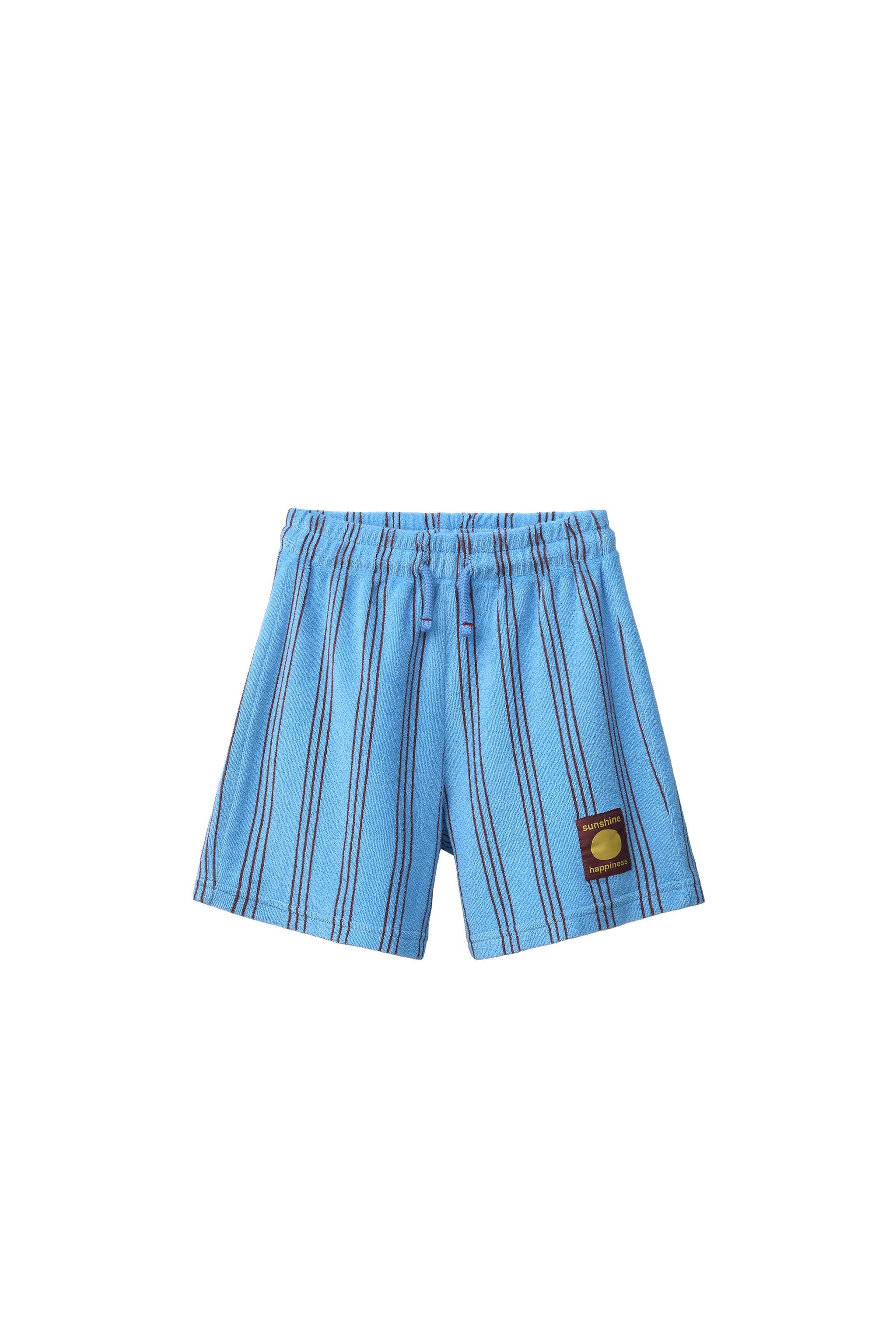 STRIPED TERRYCLOTH SHORTS - Blue | ZARA United States