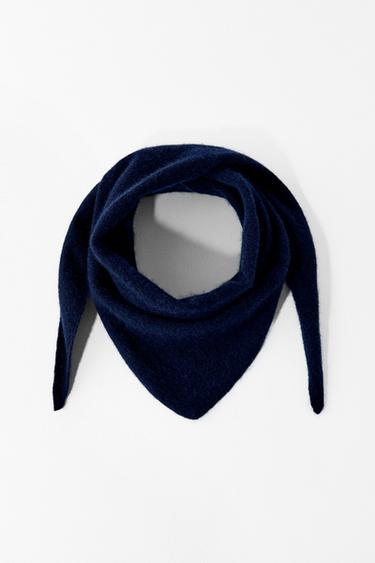 Zara WOOL BLEND BANDANA - Blue