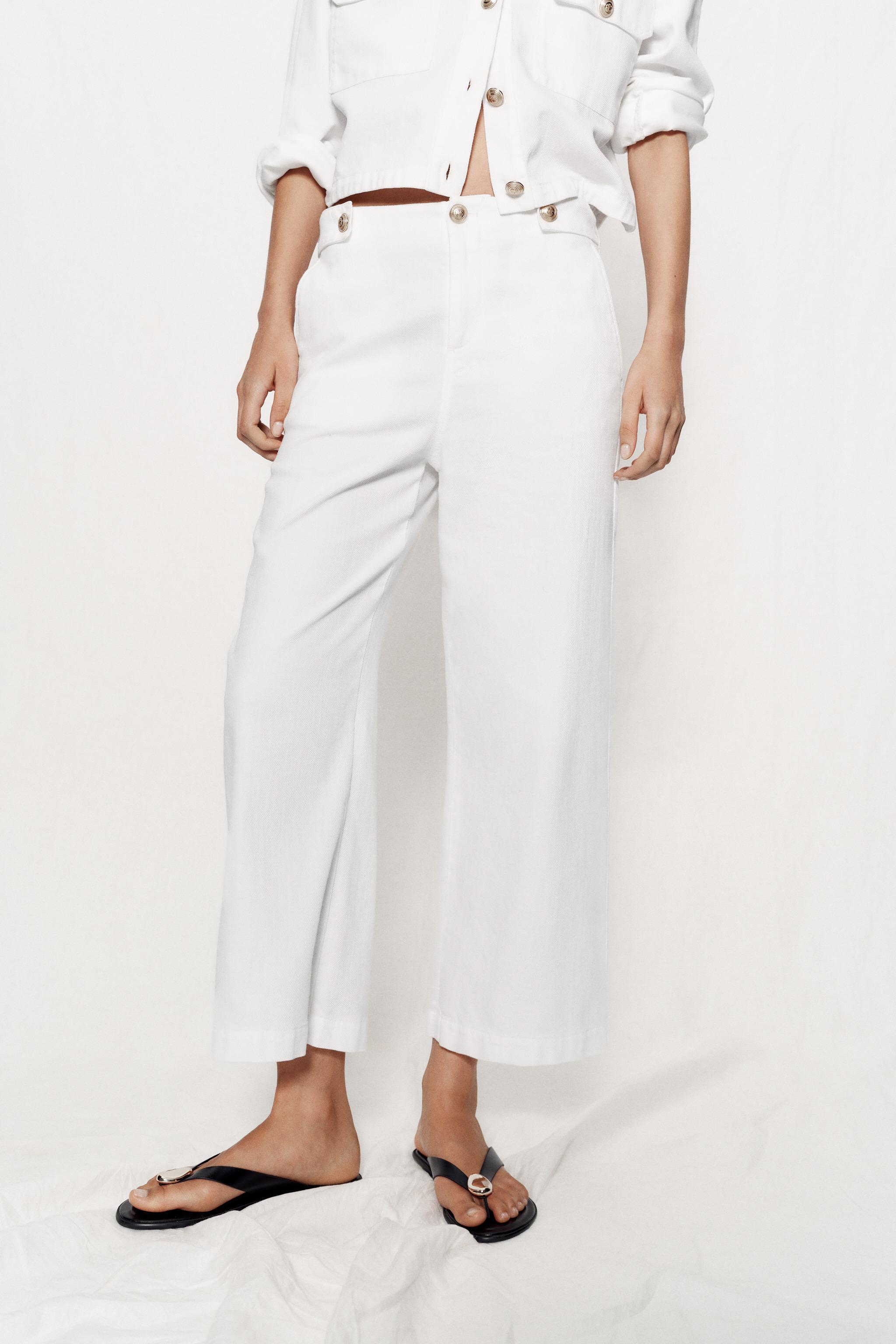 ALTIN DÜĞMELİ CULOTTE PANTOLON - Görsel 2