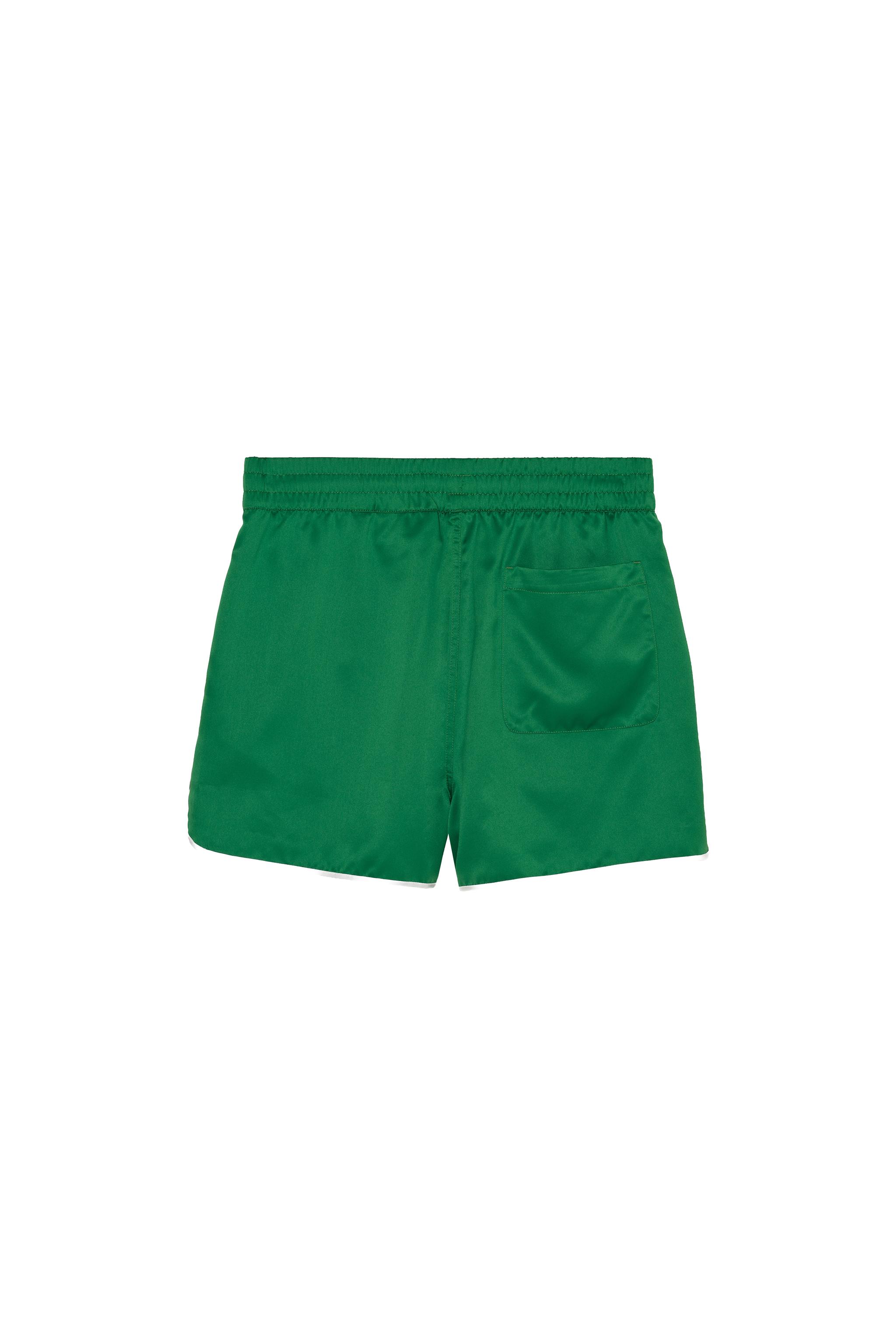Мужские шорты Zara CONTRASTING SATIN SHORTS — фото 4