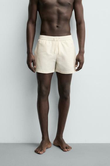 MID-LENGTH SEERSUCKER SWIMMING TRUNKS - Ecru by Zara - Image 2