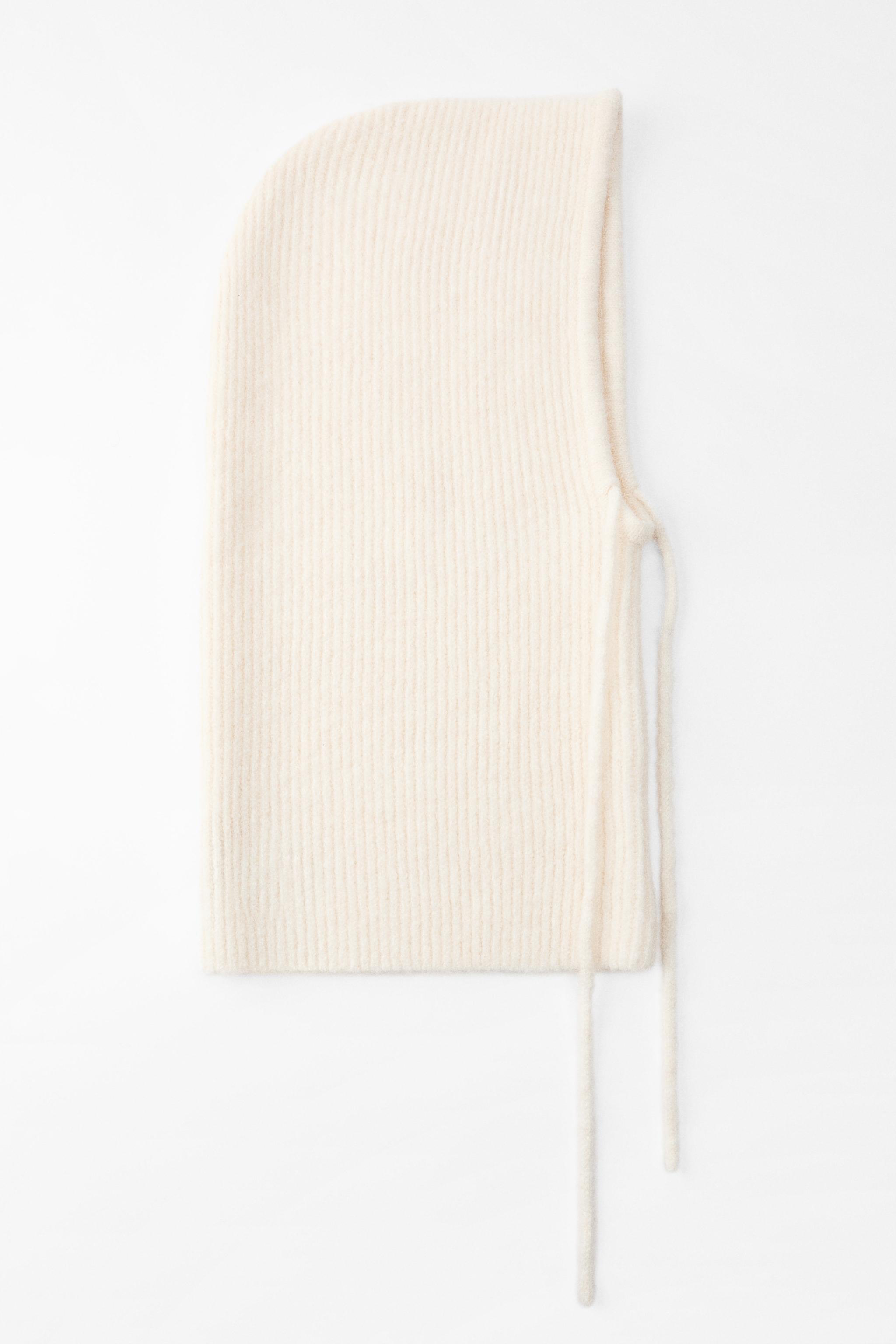 RIBBED DRAWSTRING KNIT HOOD - Ecru | ZARA United States RIBBED DRAWSTRING KNIT HOOD - Ecru | ZARA United States