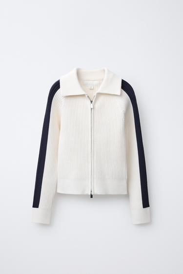 ZIP CARDIGAN - Ecru by Zara