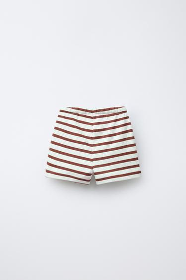 TWO-PACK OF STRIPED AND PLAIN BERMUDA SHORTS - Brick by Zara - Image 2