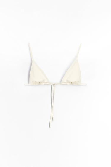 PLAIN TRIANGLE BIKINI TOP - Ecru by Zara