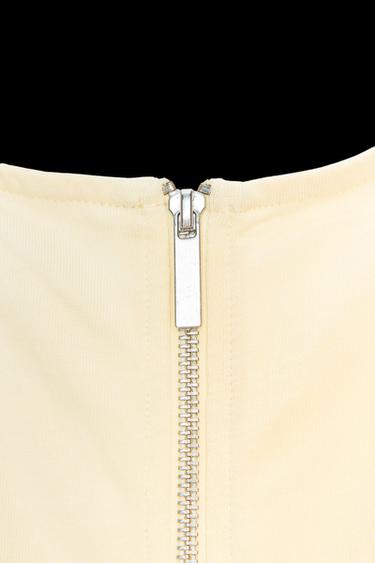 PLEATED ZIP T-SHIRT - Yellow by Zara