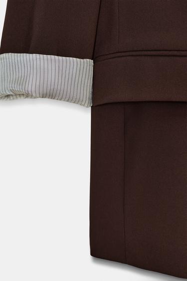VESTE POIGNETS IMPRIMÉS - Marron de Zara - Image 7