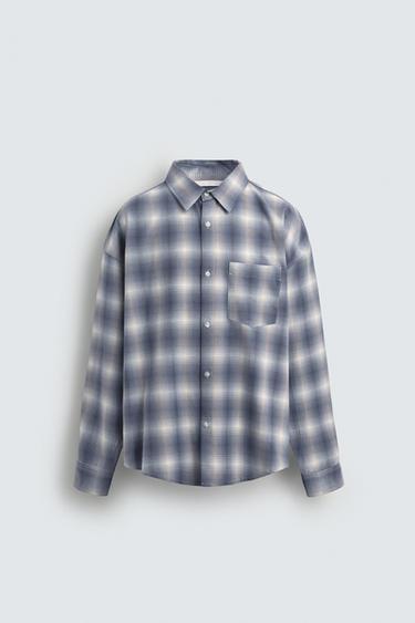 OVERSIZED FIT OXFORD SHIRT - Grey / Blue by Zara