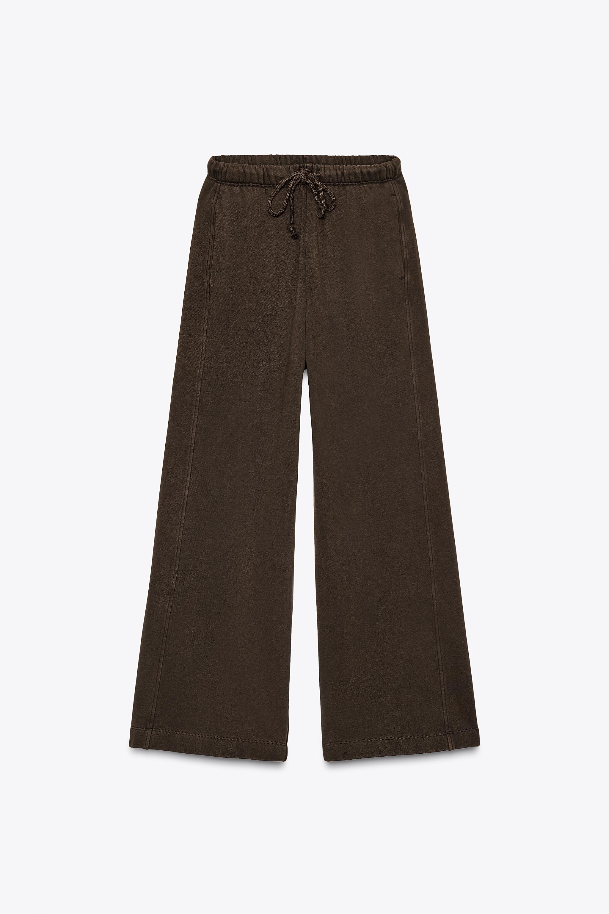 【ZARA】テキスト プラッシュジャージー パンツ 4174/342/812 テキスト プラッシュジャージー パンツ - グレーマール | ZARA