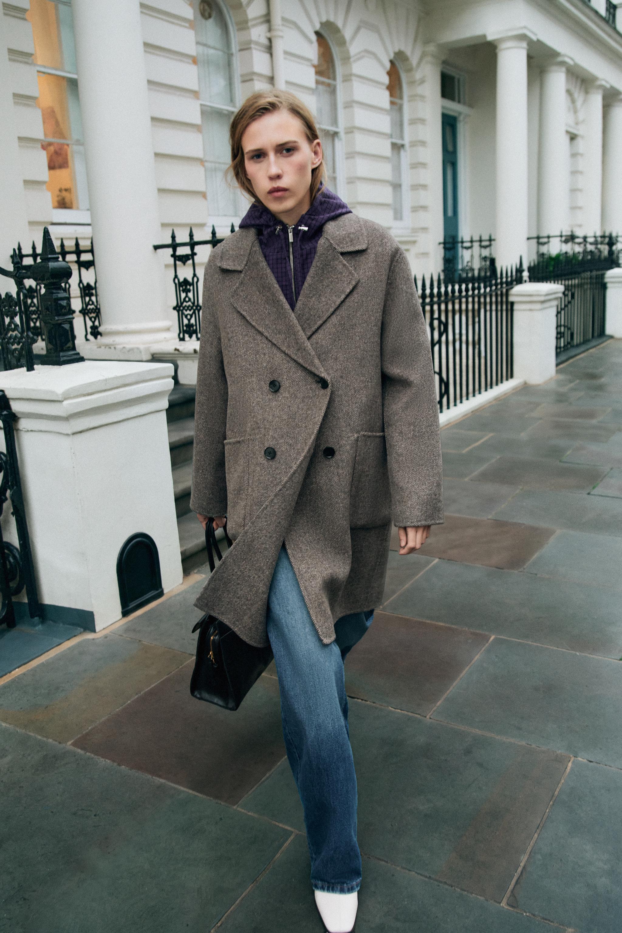 MANTEAU CROISÉ AVEC LAINE