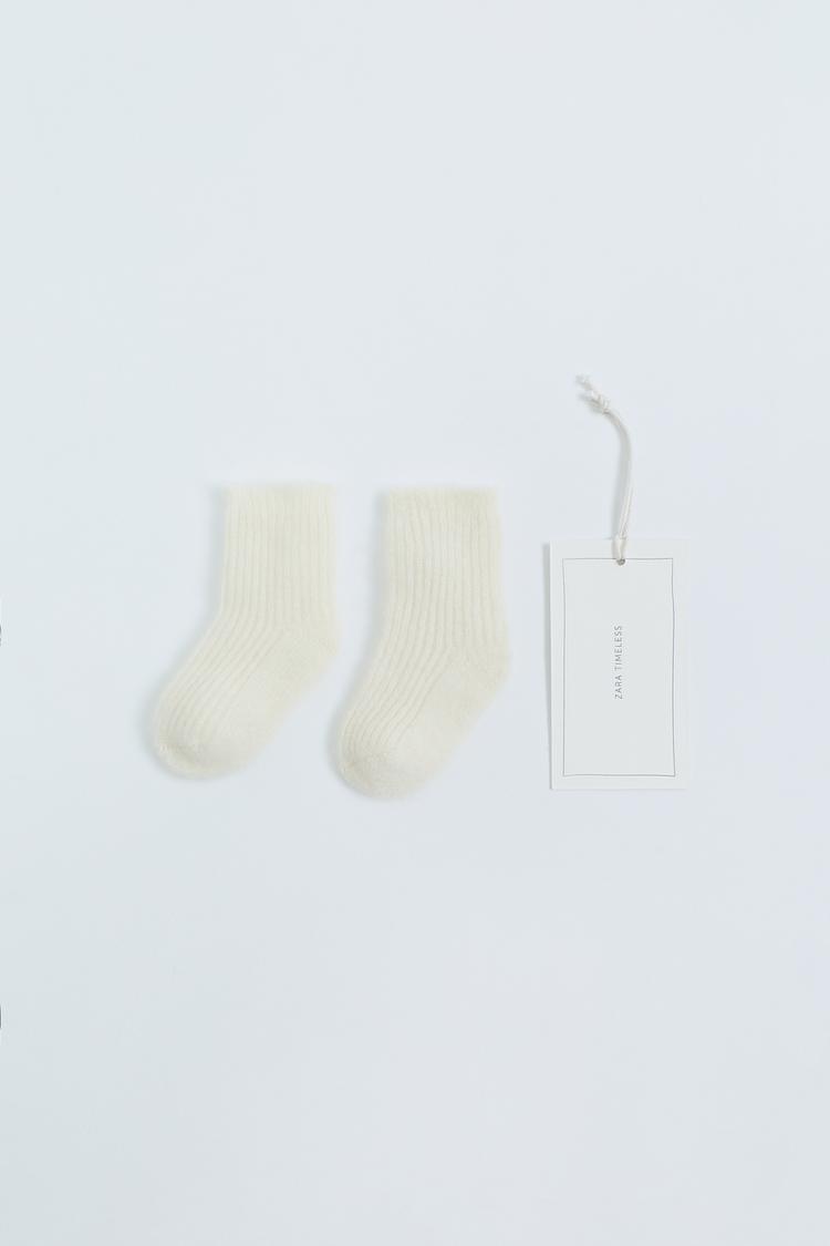 Zara Timeless - Cashmere Socks — Mid-ecru