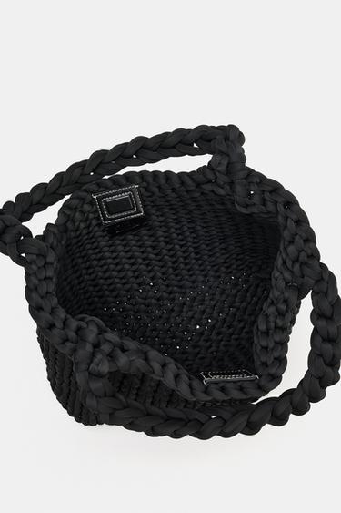 SHOPPER IN FLECHTOPTIK - Schwarz von Zara