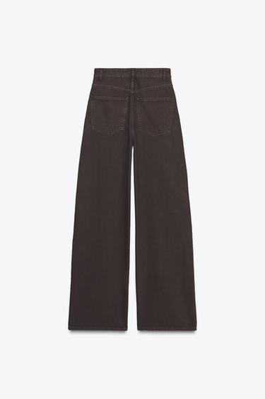 JEAN TRF EXTRA WIDE LEG TAILLE HAUTE - Marron de Zara - Image 7