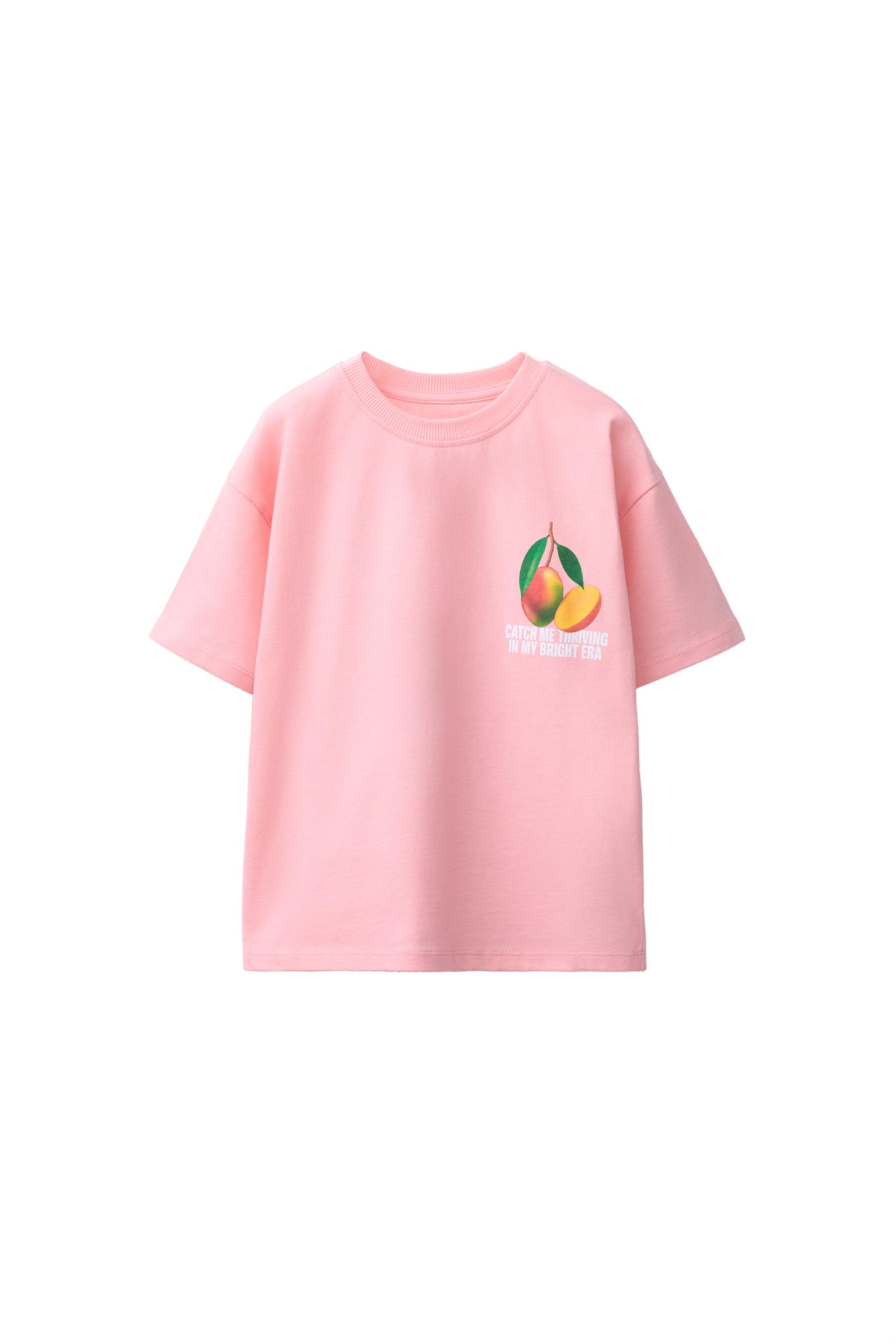 プリントTシャツ - ピンク/ホワイト | ZARA Japan / 日本