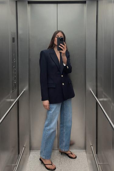 BLAZER AJUSTÉ AVEC ÉPAULETTES - Bleu marine de Zara - Image 2