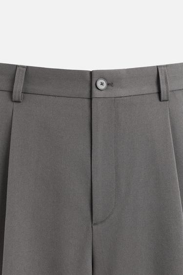 PLEATED RELAXED FIT BERMUDA SHORTS - Grey by Zara - Image 7