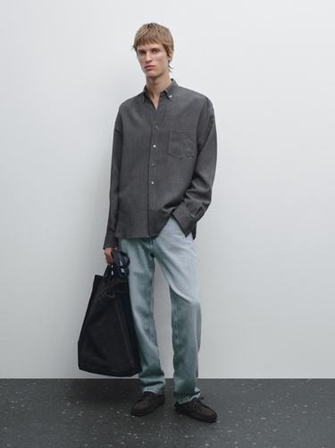 Zara Regular fit flowing shirt - Cobalt